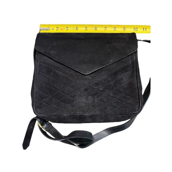 Vintage Salvatore Ferragamo Quilted Black Suede Crossbody Bag - Picture 3 of 7